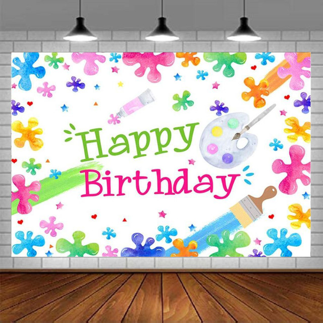 Painting Birthday Photography Backdrop Let's Paint Girl Art Paint Party  Decorations Splatter Background Photo Booth Props - AliExpress